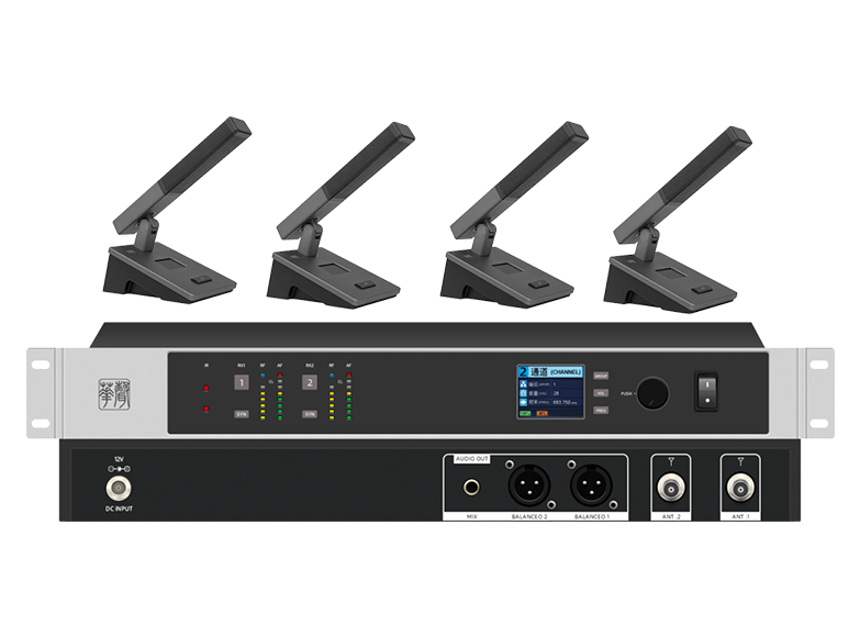 一拖四无线方杆话筒0